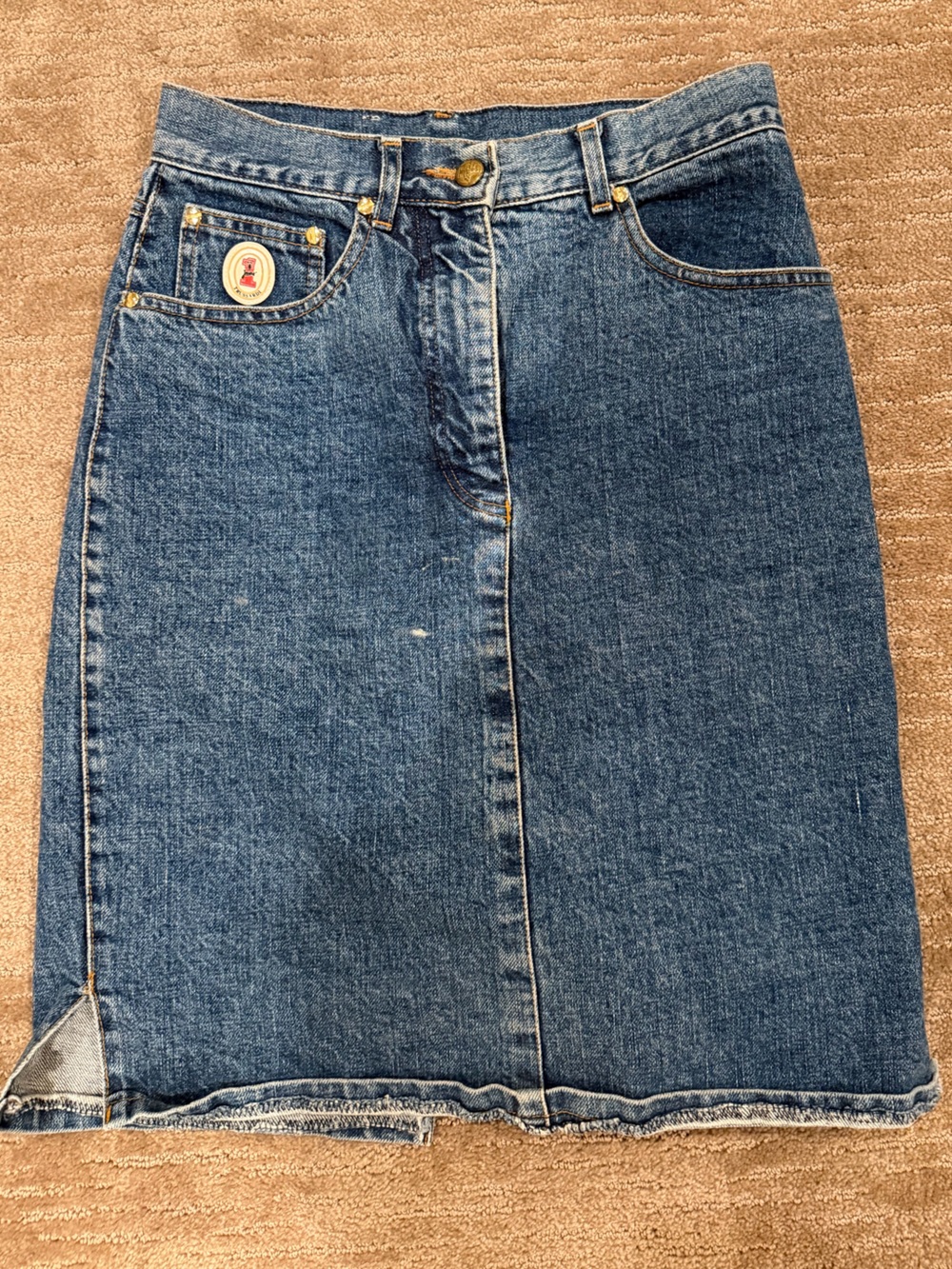 Trussardi Vintage 90’s High-Waist Blue Denim Pencil Skirt